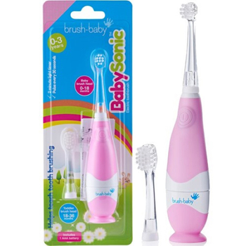 Soniczna szczoteczka dla dzieci 0-3 lat Brush-Baby BabySonic różowa