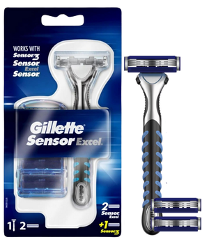 Maszynka rączka Gillette Sensor Excel + 3 wkłady ostrza