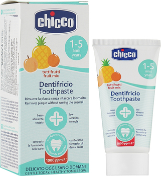 Owocowa pasta do zębów Chicco dla dzieci z fluorem 1-5 lat