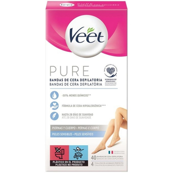 Plastry z woskiem do depilacji Veet Pure dla skóry wrażliwej 40 szt