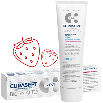 Pasta mus do zębów Curasept Biosmalto Pro truskawkowa 50 ml