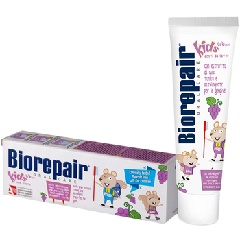 Pasta do zębów dla dzieci 0-6 lat Biorepair Kids brz fluoru Winograno 50 ml