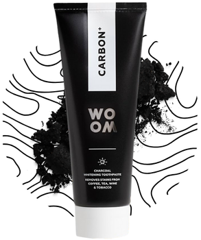 Wybielająca pasta do zębów WOOM Carbon+ z węglem aktywnym 75 ml