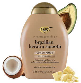 Odżywka do włosów wygładzająca OGX z brazylijską keratyną 385 ml