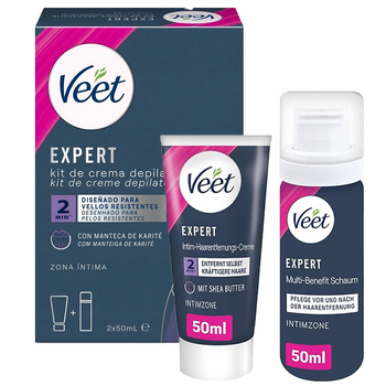Zestaw do depilacji Veet Expert z Masłem Shea krem 50 ml + pianka 50 ml