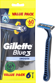 Maszynki jednorazowe GILLETTE Blue 3 smooth 6szt