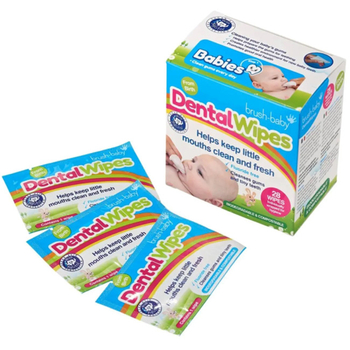 28 szt Chusteczki z ksylitolem do higieny dziąseł i zębów BRUSH-BABY