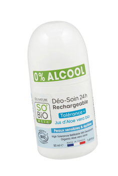 Dezodorant w kulce naturalny SO'BiO étic do skóry wrażliwej z aloesem 50 ml