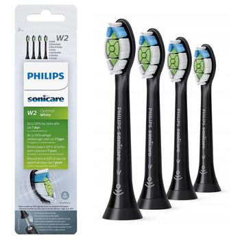 4x Końcówki do szczoteczek Philips Sonicare Optimal Black W2 HX6064/11