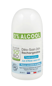 Dezodorant w kulce naturalny SO'BiO étic do skóry wrażliwej z aloesem 50 ml