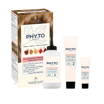 Farba do włosów Phyto color 8 Jasny Blond z pigmentami roślinnymi 112 ml