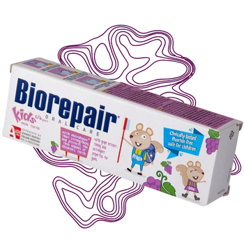 Pasta do zębów dla dzieci 0-6 lat Biorepair Kids brz fluoru Winograno 50 ml