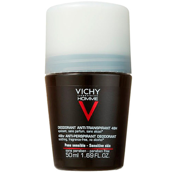Dezodorant męski w kulce Vichy Homme 48h Ochrona dla skóry wrażliwej 50 ml