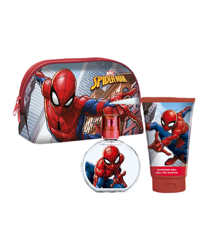 Marvel Spiderman kosmetyczka dla dzieci z wodą toaletową 50 ml i żel 100 ml